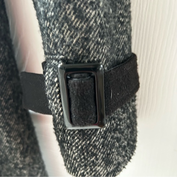 Women's Jacob B & W Bias Stripe Textured Wool Blend Belted Knee-Length C… - Picture 3 of 11